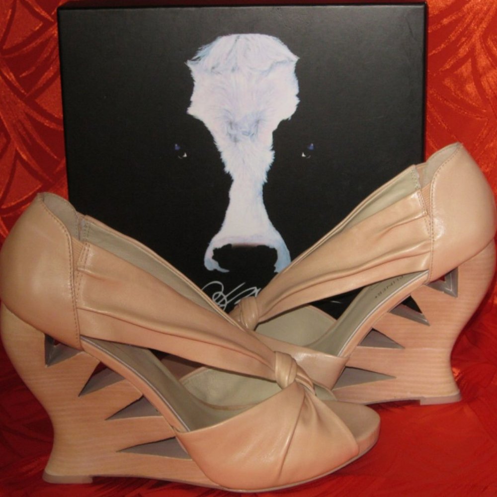 NEW Womens DONALD J PLINER Rose Nappa Leather Toe Plats Wedge Shoes Gift 10